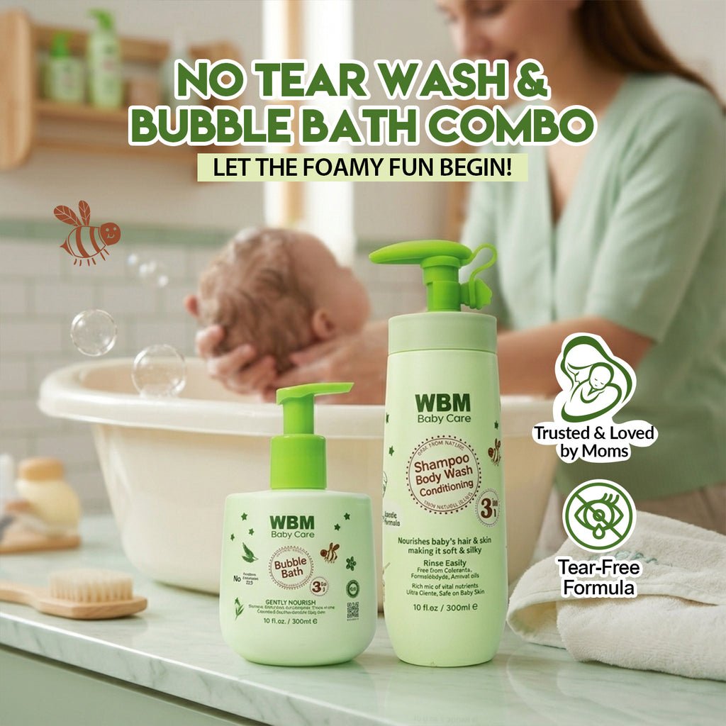 WBM Baby Bubble Bath Kit – No Tear Wash & Bubble Bath Combo
