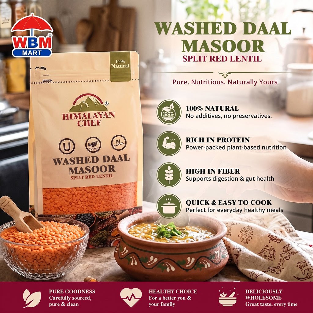 Gluten Free Daal Masoor Washed - 2 lbs (908g) | Himalayan Chef
